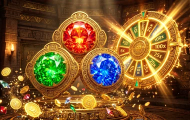 Fortune Gems 2 slot card showing emerald gem symbols and fourth multiplier reel